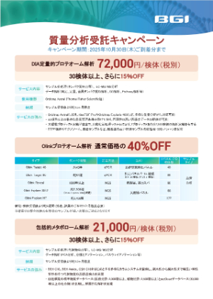 【BGI JAPAN】質量分析受託キャンペーン